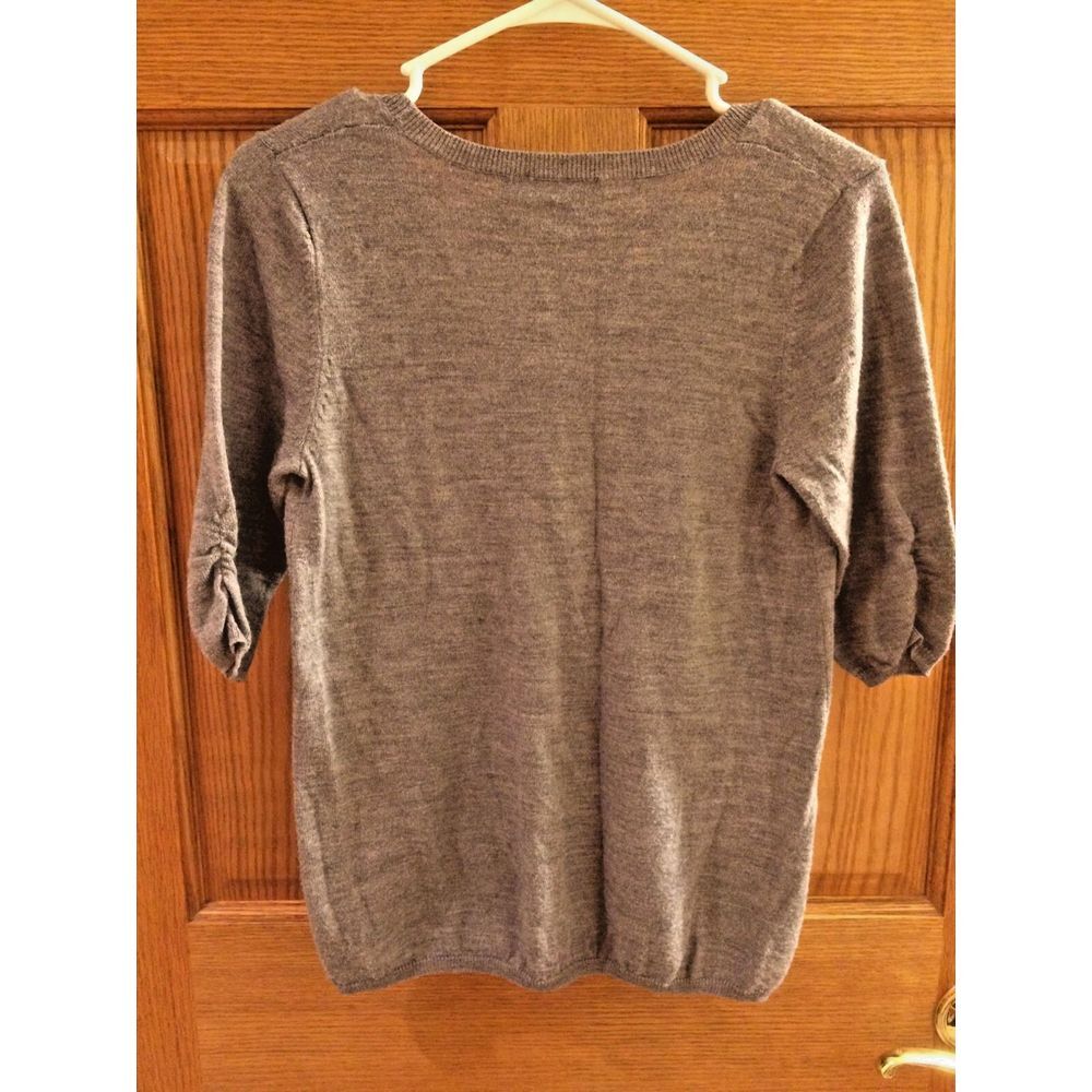 The Limited Womens Sz L Gray Tunic Sweater 3/4 Sleeve Wool Blend Size Large - Picture 3 of 5